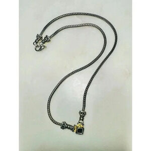 Vintage Signed Piscitelli Rope Necklace Gold Silver Two Tone 18”